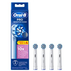 ORAL-B أورال-بي برو سنسيتيف كلين – عبوة 4 رؤوس فرشاة بديلة للثة الحساسة