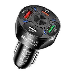 Chargeur de voiture 4 ports USB-C – Charge rapide PD 20W & QC 3.0