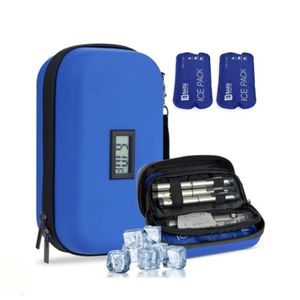 حافظة طبية مبردة للأنسولين تدوم حتى ثمانية واربعين ساعة مع مقياس حرارة مئوي وأربع عبوات تبريد للسفر