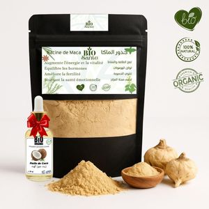 BIO SANTE Maca poudre qualité premium usage quotidien 200 g + huile de Coco 30ml gratuit