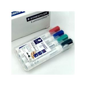 Staedtler marqueurs lumocolor tableau blanc + brosse