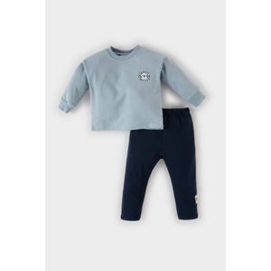 Defacto طقم سويت شيرت مطبوع برقبة مستديرة و سروال رياضي للبيبي ولد