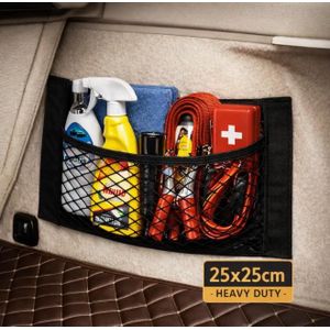 Kimo Filet de Rangement Coffre Voiture 25x25 cm – Organisateur Auto Double Maille Élastique avec Fixation Scratch Autocollant