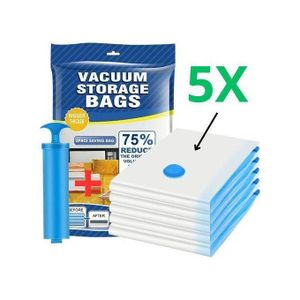 Lot de 5 sous vide réutilisable et une popme pour économiser l'espace