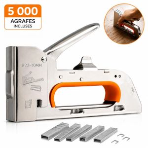 Rapid Agrafeuse Manuelle avec 5 000 Agrafes – Idéale pour Bois, Tissu et Travaux de Bricolage