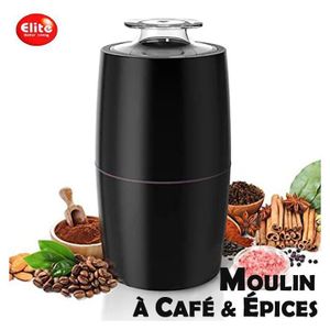 Elite Moulin à Café Électrique150W avec Lames INOX pour Moudre Grains à Café and Épices