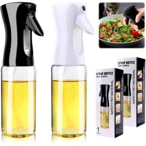 2 Pièces Spray Huile Cuisine en Verre Vaporisateur d'huile d'olive