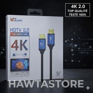 WDLINK Câble HDMI 4K Ultra HD Version 2.0 – 1.5M à 20M Haute Performance
