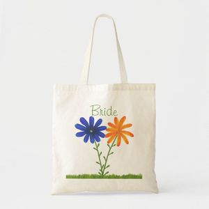 Blue and orange flowers, youth tote bag Unique, haute qualité