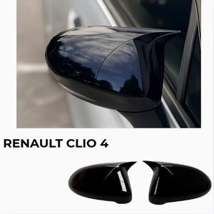 General Cache Rétroviseur Style Batman Noir Brillant pour Clio 4 - Coques de Rétroviseurs Sport ABS Haute Qualité ( 2 PI