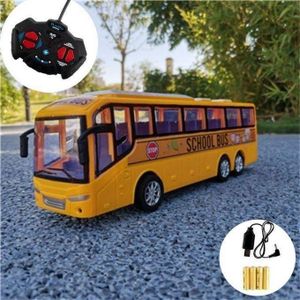 Autobus Scolaire Télécommandé , Jouet de Bus, Simulation élevée de Bus Toutes les Directions Conduisant un Bus Scolaire RC Rechargeable