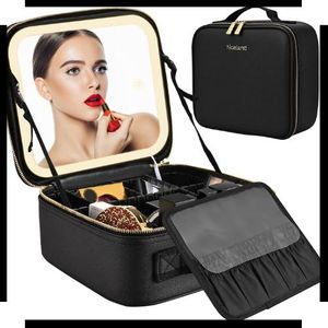 Trousse de Maquillage Professionnelle Grande Capacité avec Miroir – Organisateur Cosmétique Portable