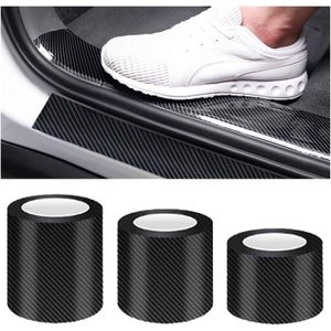 Autocollant 3D en Fiber de Carbone 10cm, Bande de Protection for seuil de Porte de Voiture, Miroir latéral, Bande Anti-Rayures, Film de Protection étanche, DIY Bricolage 