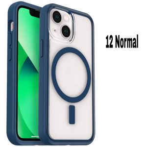 Pochette iPhone 12 , transparent case, agréable au toucher confort Complète,wireless bleu