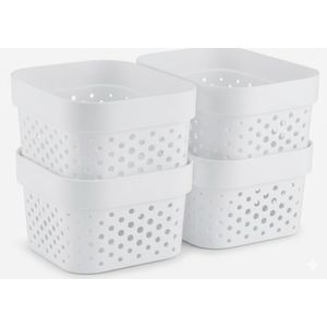 Set de 4 paniers blancs – Pratique pour salle de bain- 1.4 L