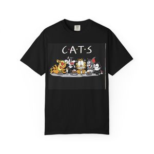 CAPRI T-Shirt Graphic Unisex friends cats custom  - Coton Doux couleur noir 