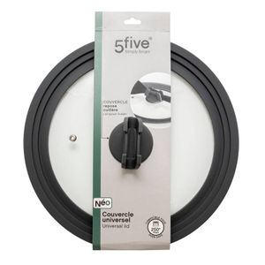 Five Couvercle universel en verre + Repose cuillère Silitop (Diam 22-24-26 cm)