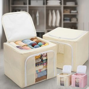 Boîte de rangement pliable grande capacité pour vêtements avec fermeture éclair (couleur aléatoire)