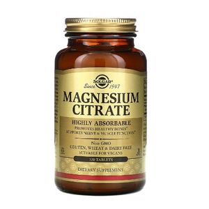 Solgar Citrat de magnésium, 120 comprimés