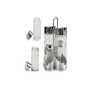 Set Distributeur Huilier et vinaigrier, Salière et poivrier en Verre - 4 pièces