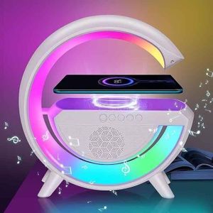Haut-parleur Bluetooth de Lampe de Table RVB Intelligente avec Chargeur Sans Fil
