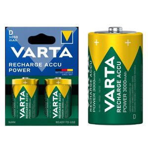 VARTA 2 batteries Recharge ACCU Power D 3000 mAh Piles D rechargeables sous Blister HR20 1.2V