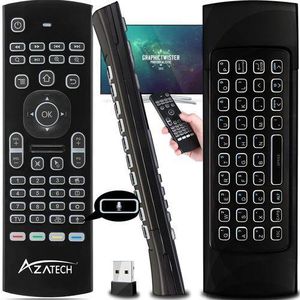 AZATECH Telecommande Souris clavier + lumière , Clavier sans fil, Souris vocale, Telecommande Smart Tv
