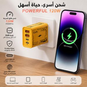 Chargeur Rapide 120W GaN USB-C et USB Multiports