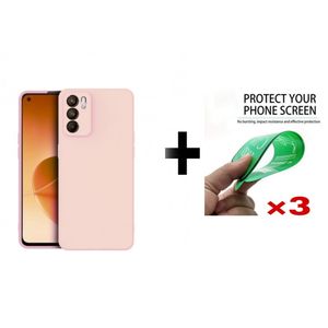 Case 4 pièce : Pochette Oppo Reno 6Z Rose + 3 ciramik Reno 6Z anti casé