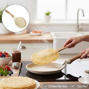 Poêle plate antiadhésive idéale pour préparer des crêpes facilement