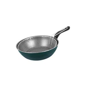 Poêle antiadhésive avec panier en acier inoxydable – idéale pour la friture et la cuisson sans accrocher