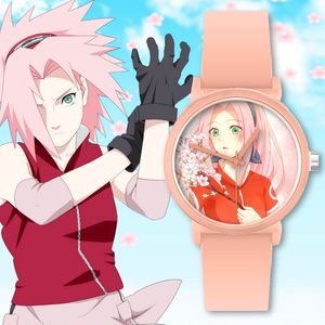 Naruto Sakura sasuki kakachi Montre à Quartz avec Bande en silicone Anime