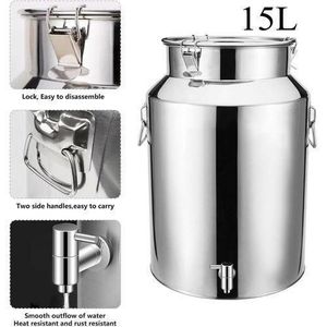 Cuve Inox 15 Litres avec Robinet – Réservoir Alimentaire Haute Qualité