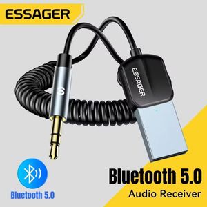 ESSAGER USB Bluetooth Aux adaptateur Dongle USB à 3.5mm Jack Audio sans fil mains libres Kit pour voiture stéréo récepteur USB transmetteur