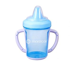 Tasse d’apprentissage pour bébé avec poignées ergonomiques et système anti-fuite 270 ml