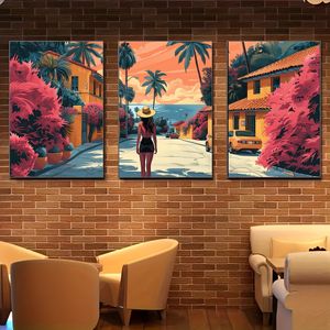 لوحة فنية حائطية حديثة من 3 قطع