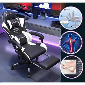 Chaise Gamer de jeu professionnel Chair Gaming , Repose Pieds, Dossier Lombaire, Inclinable, Coussin Cou, Résistance aux Chocs