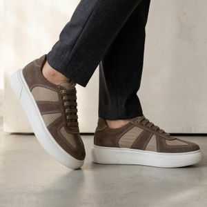 D'Urbano Maglia 303 : Espadrille en Cuir Daim Homme Beige Foncé