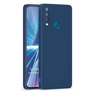 حافظة سيليكون سائل لهاتف vivo Y12 - أزرق