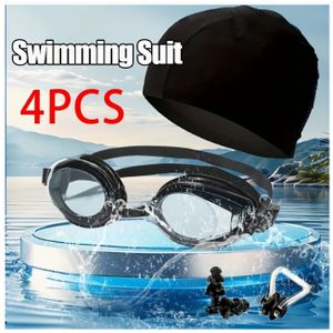 Ensemble de Lunettes de Natation et Bonnet en Silicone à Thème Sirène pour Jeunes - Anti-Buée, Sangle Ajustable, Étanche pour Garçons & Filles, Équipement de Sport Nautique Professionnel 