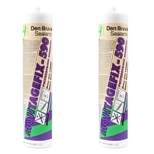 Mastic Polyuréthane - Adhésif et Scellant - Pour Bâtiment et Bricolage - Blanc - Lot de 2