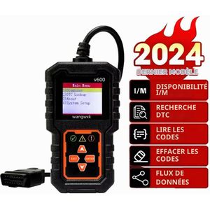 Scanner OBD2 Universel V600 Diagnostic Auto – Lecteur Effaceur de Codes Défauts Moteur Écran Couleur