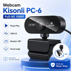 Kisonli Webcam PC-3 – كاميرا USB بدقة 480p بتقنية Plug & Play مع ميكروفون مدمج للحواسيب المحمولة والمكتبية