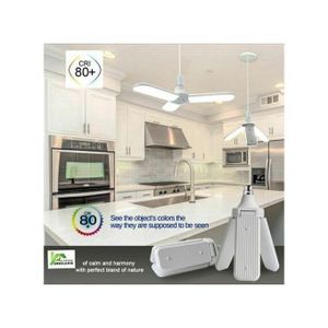 Lame de ventilateur pliable LED Ampoule 36W 220V E27 Lampe d'éclairage à économie d'énergie lumineuse pour le jardin du couloir intérieur extérieur