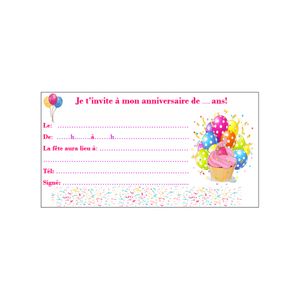 Invitation pour Anniverssaire : achat / vente en ligne invitation pour  anniverssaire - Youpi Maroc