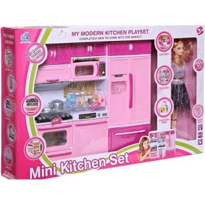 Ensemble de Jeu Mini Cuisine Moderne avec Poupée