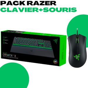 Razer Pack Clavier rgb Ornata v3 x + Souris gamer Deathadder  Essential