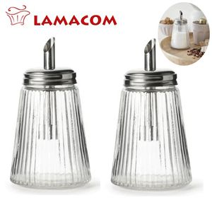 Lamacom Pot à lait 1 Litre INOX avec couvercle, Pichet à Lait pour