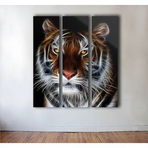 Toile Imprimee Tigre Portrait Noir Blanc Artis L 65 X H 45 Cm Leroy Merlin