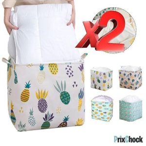pack de 2 Paniers de Rangement en Tissu – Sacs de Rangement Pliables, Grande Capacité 100L, Imperméables et Anti-Poussière